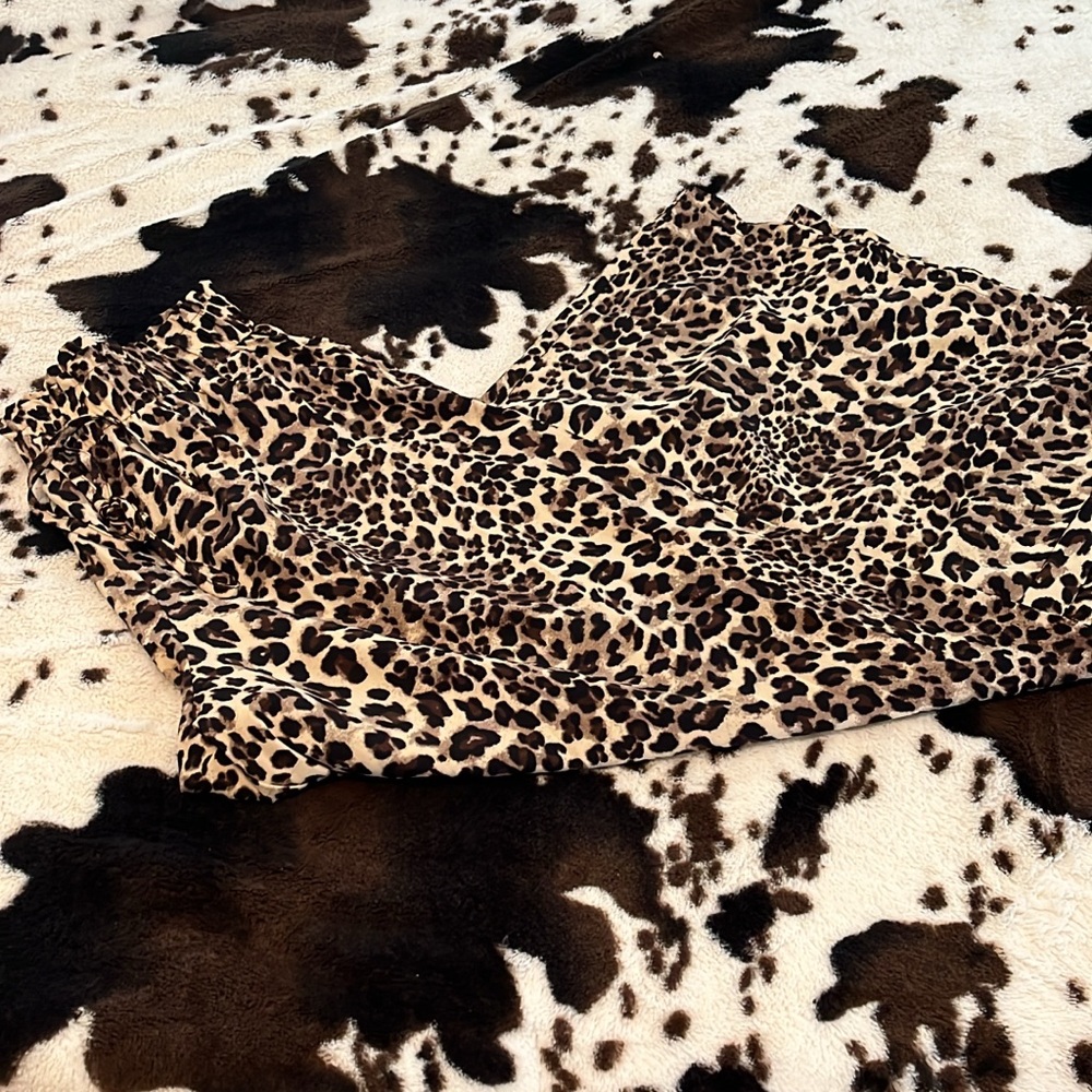 SHEIn leopard print wide leg pants